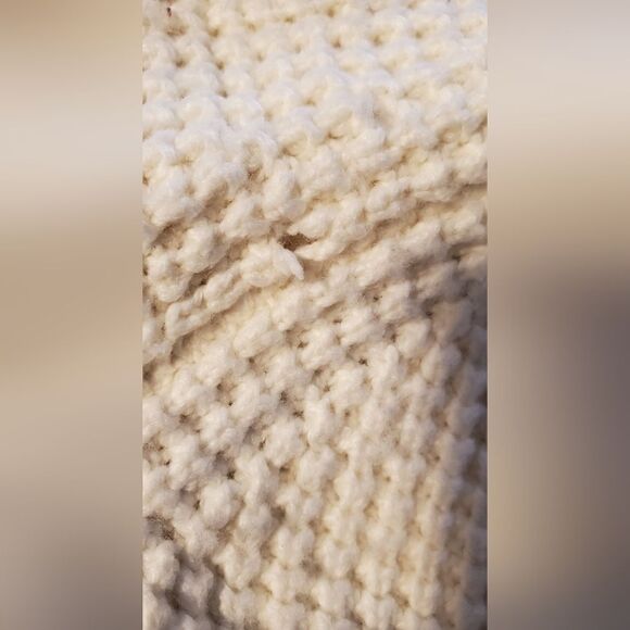 Marine Layer Delaney Pullover Waffle Knit Sweater Cream M - Picture 13 of 16